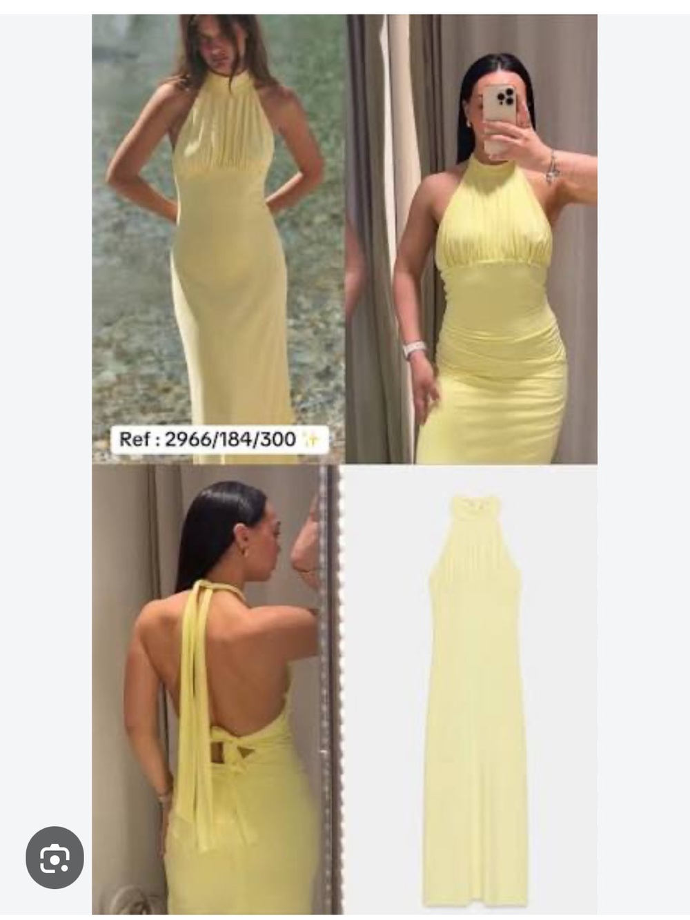 ZARA TIED HALTER MIDI DRESS